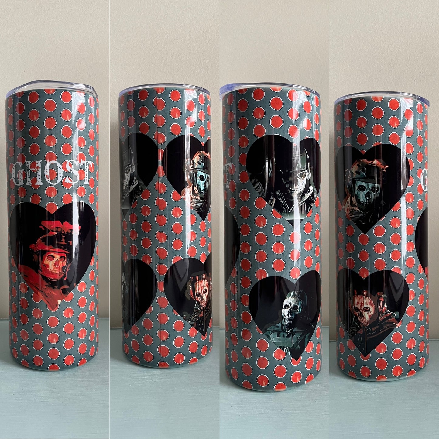 MW Red Heart of Simon Ghost Riley Fanart Tumbler