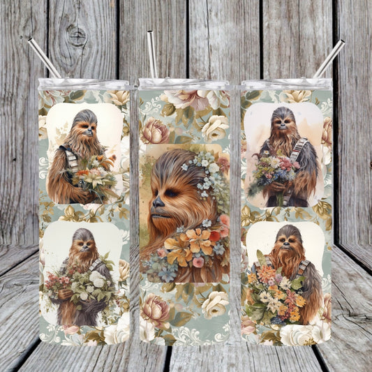 Star Wars Vintage Wookie Floral Tumbler Vintage Blue