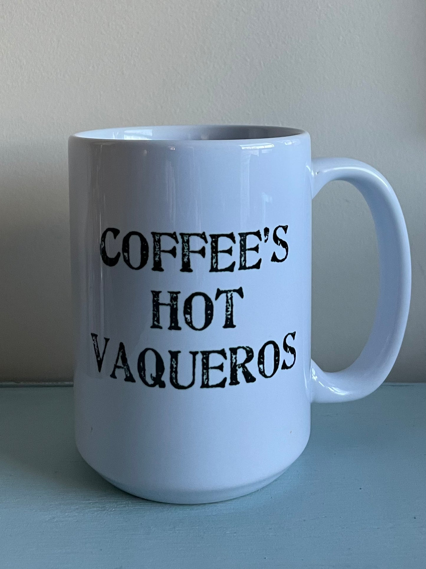 MW Coffee's hot vaqueros / El cafe esta caliente Mug in English and Spanish 15oz Alejandro