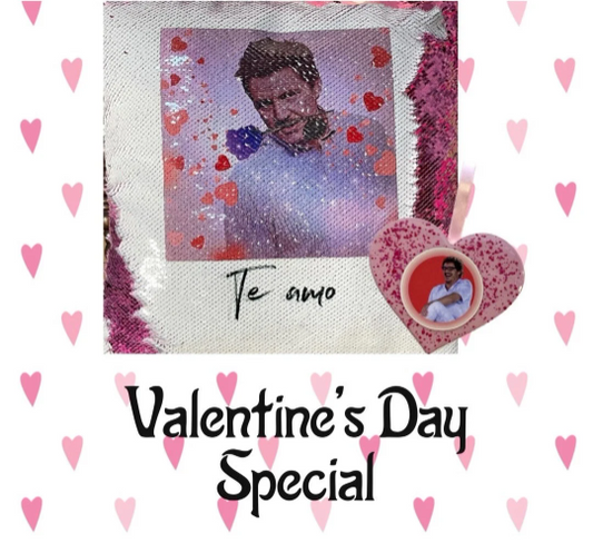 Pedro Pascal Te Amo Sequin Pillow &^ Ornament Valentine's Day Special